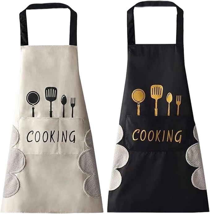 BeFall Kitchen Apron with Hand Wiping Towels, Waterproof, Oilproof, Adjustable Straps, Large Pockets, Durable Cooking Apron for Men & Women – Chef, BBQ, Baking, and Kitchen Essentials - Image 1