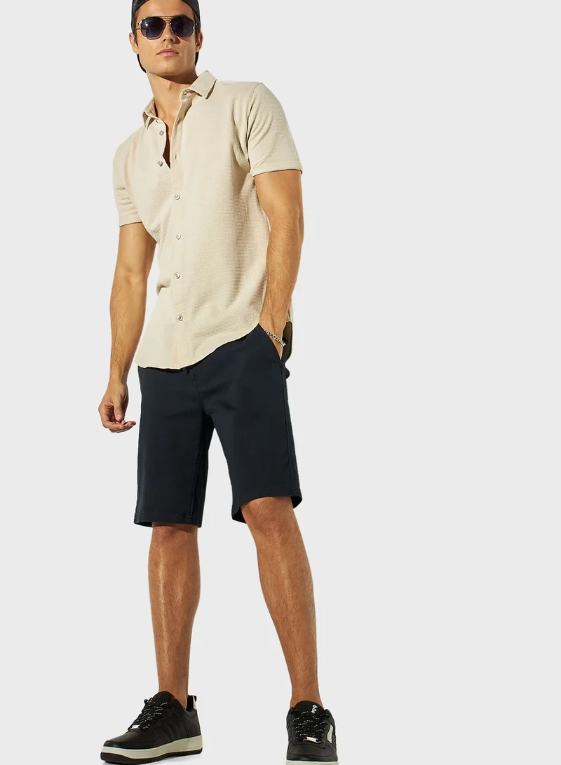 Iconic Textured Regular Fit Shirt