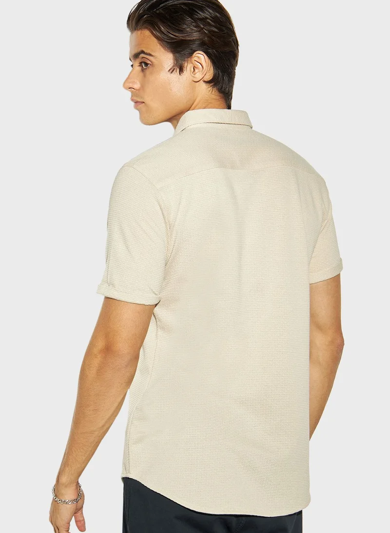 Iconic Textured Regular Fit Shirt
