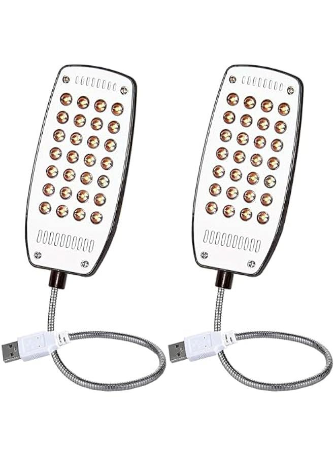 2Pcs 28 Light Beads and Switch Laptop Keyboard Light and Flexible Gooseneck Lamp for Notebook Laptop, Desktop, PC and MAC Computer Keyboard (Black)  - Image 1