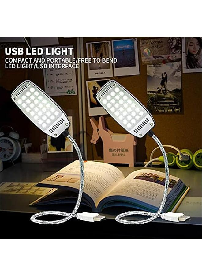 2Pcs 28 Light Beads and Switch Laptop Keyboard Light and Flexible Gooseneck Lamp for Notebook Laptop, Desktop, PC and MAC Computer Keyboard (Black)  - Image 2