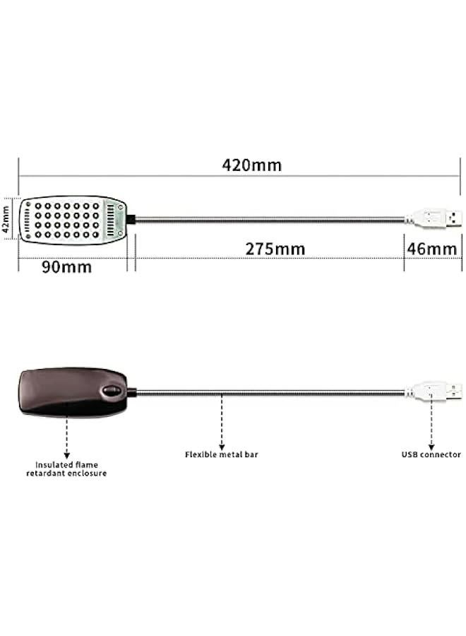 2Pcs 28 Light Beads and Switch Laptop Keyboard Light and Flexible Gooseneck Lamp for Notebook Laptop, Desktop, PC and MAC Computer Keyboard (Black)  - Image 3