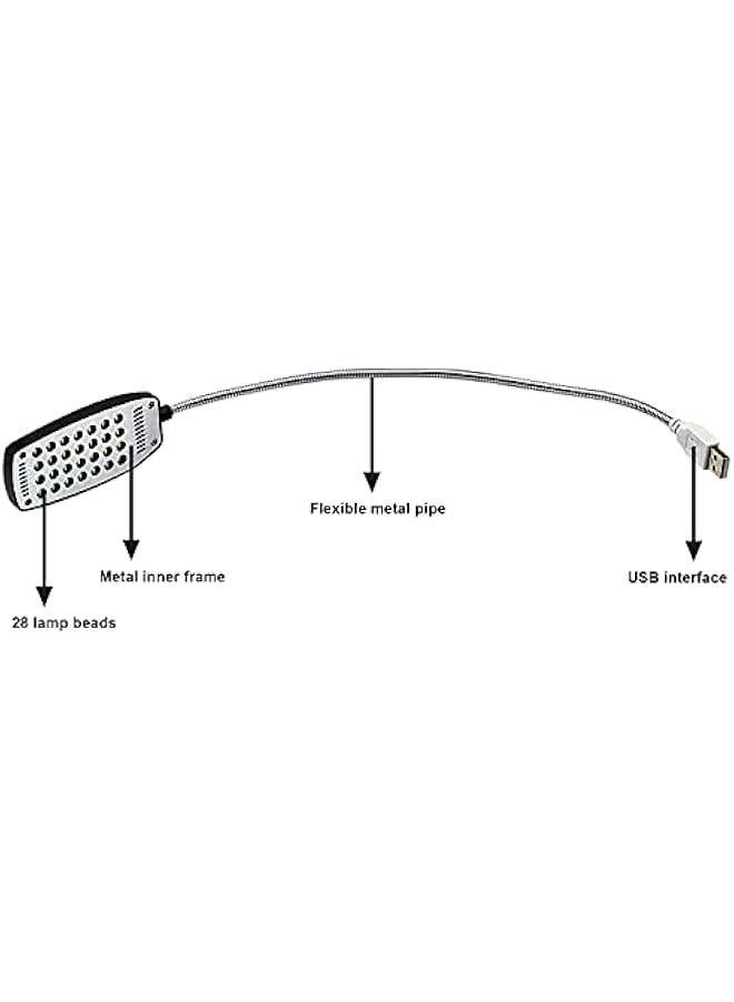 2Pcs 28 Light Beads and Switch Laptop Keyboard Light and Flexible Gooseneck Lamp for Notebook Laptop, Desktop, PC and MAC Computer Keyboard (Black)  - Image 5