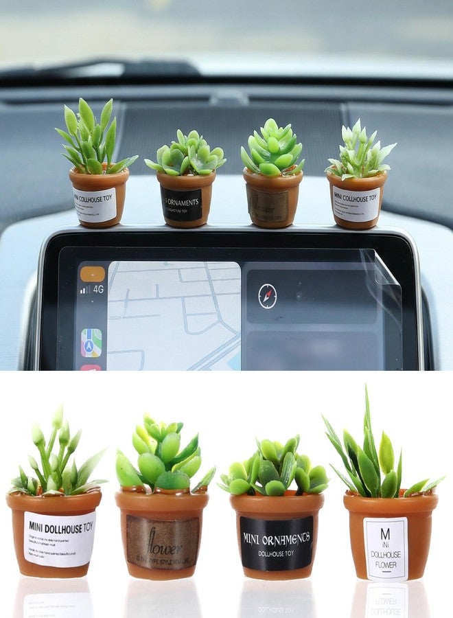 ADLABLD 4Pcs Miniature Dollhouse Plants Accessories for Doll House Tiny Fake Greenery Bonsai Ornament Crafts, Mini Artificial Plants, Dollhouse Plant for Doll House Decoration and DIY - Image 1