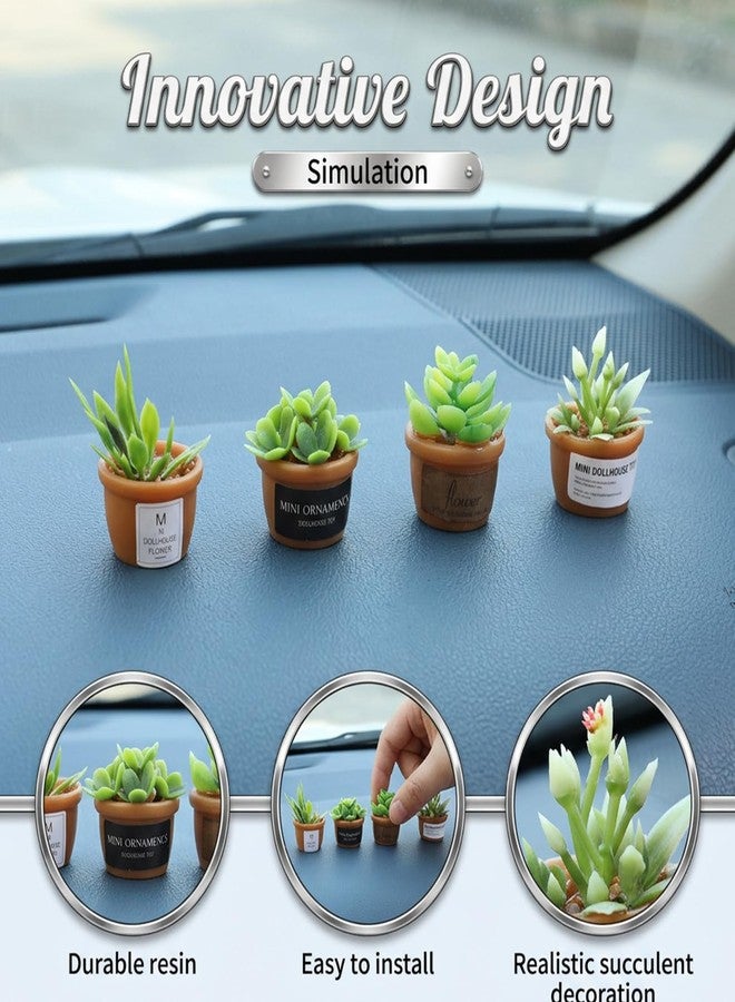 ADLABLD 4Pcs Miniature Dollhouse Plants Accessories for Doll House Tiny Fake Greenery Bonsai Ornament Crafts, Mini Artificial Plants, Dollhouse Plant for Doll House Decoration and DIY - Image 3