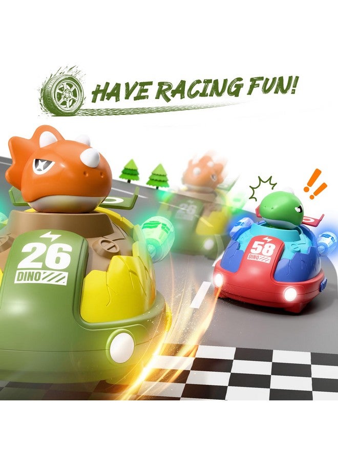iPlay, iLearn Kids Dinosaur Remote Control Car Toys Set, Dino RC Race Vehicles Playset, Electronic Bump Pop Game, Cool Indoor Outdoor Birthday Gift 3 4 5 6 7 8-12 Years Old Toddlers Boys Children Teen - Image 3