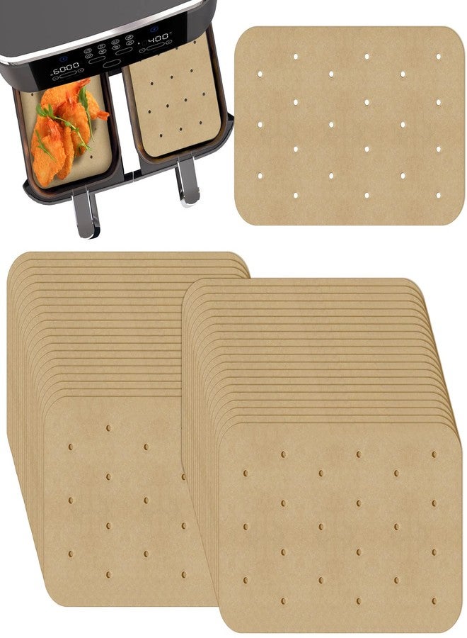 Actvty Air Fryer Parchment Paper Liners 200 Sheets - Disposable Liners Compatible With Ninja Foodi, Rectangle Perforated Baking Paper for 8 Quart 6-in-1 Dual Basket Accessories - Image 1