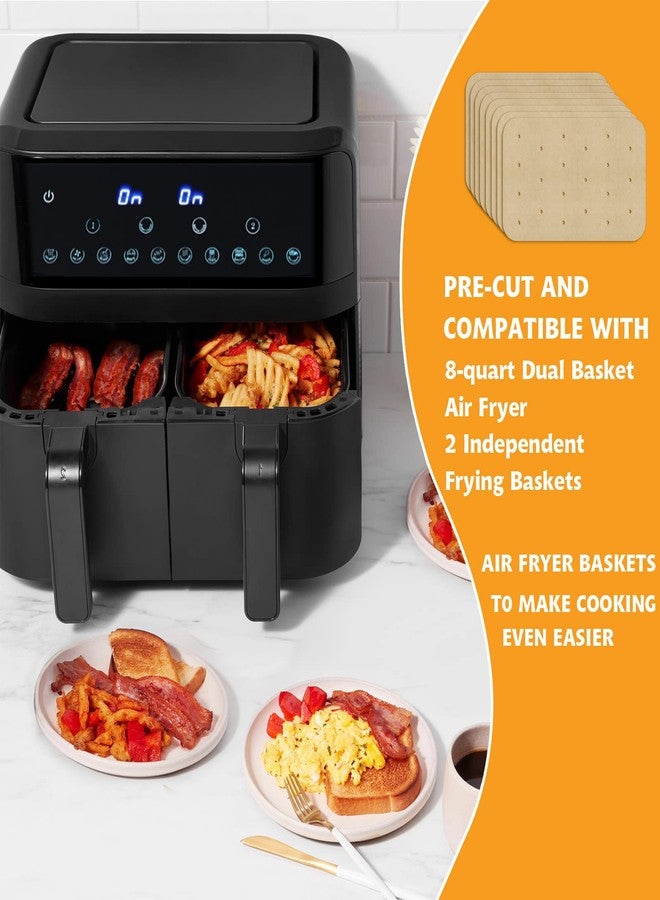 Actvty Air Fryer Parchment Paper Liners 200 Sheets - Disposable Liners Compatible With Ninja Foodi, Rectangle Perforated Baking Paper for 8 Quart 6-in-1 Dual Basket Accessories - Image 5