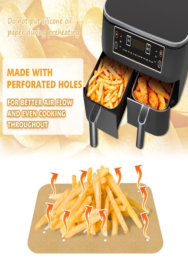 Actvty Air Fryer Parchment Paper Liners 200 Sheets - Disposable Liners Compatible With Ninja Foodi, Rectangle Perforated Baking Paper for 8 Quart 6-in-1 Dual Basket Accessories - Image 3