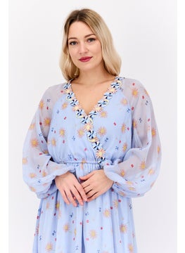 Women Floral Print Midi Dress, Light Blue - pzsku/Z2132284A242F474FEF74Z/45/_/1739801792/c046605f-e64e-4f37-b9de-3eaf3c8e0979