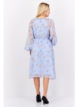 Women Floral Print Midi Dress, Light Blue - pzsku/Z2132284A242F474FEF74Z/45/_/1739801793/372738d0-06b7-483c-9db2-2e86cca8ea9e