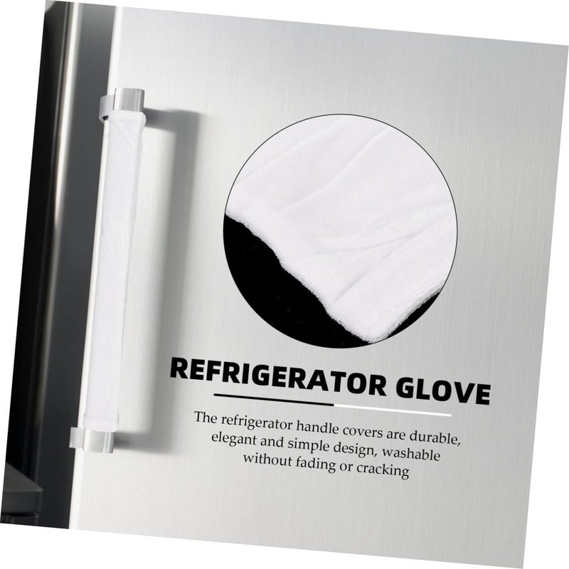 VERDANVERSE 2pcs White Refrigerator Handle Covers, Non-Slip, Oil-Resistant Kitchen Appliance Handle Protectors for Microwave Oven and Fridge Door Use - Image 3