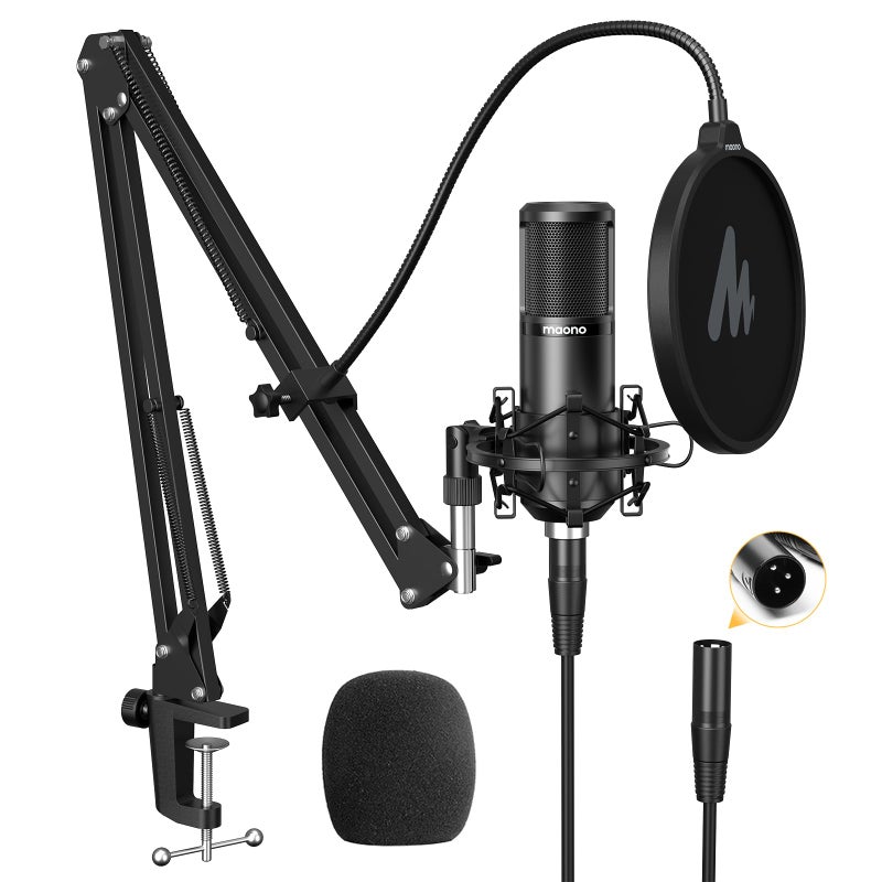 MAONO XLR Condenser Microphone, Professional Cardioid Studio Recording Mic for Streaming, Podcasting, Singing, Voice-Over, Vocal, Home-Studio, YouTube, Skype, Twitch (PM320S) - Image 1