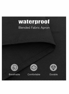 ماركة غير محددة 2 Pack Kitchen Apron for Women, Unisex Adjustable Cooking Apron with Pockets, Canvas Waterproof Apron for Home Kitchen, Restaurant, Coffee House  - Image 4