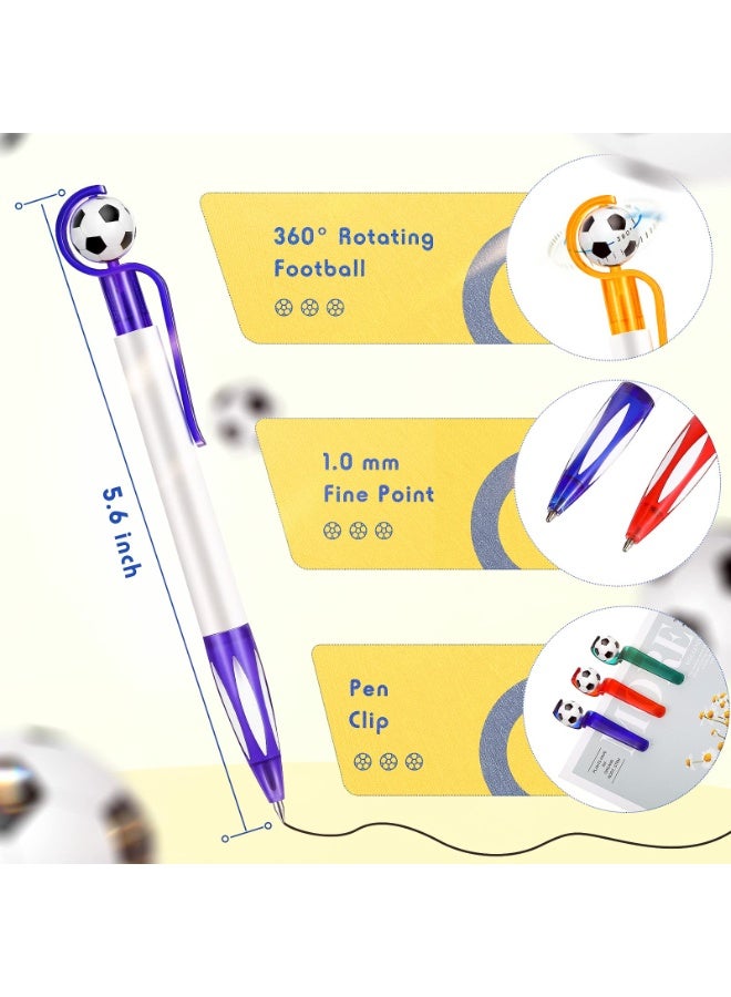 VELARO 24PCS Soccer Ball Pens for Kids, Football Party Favors, Retractable Ballpoint Pens, Goodie Bag Fillers, Classroom Rewards, School Prizes, Birthday Return Gifts for Boys and Girls - Image 4