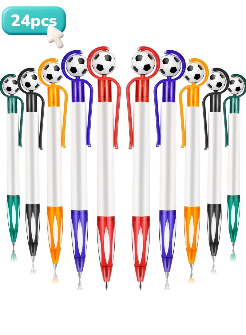 VELARO 24PCS Soccer Ball Pens for Kids, Football Party Favors, Retractable Ballpoint Pens, Goodie Bag Fillers, Classroom Rewards, School Prizes, Birthday Return Gifts for Boys and Girls - Image 1