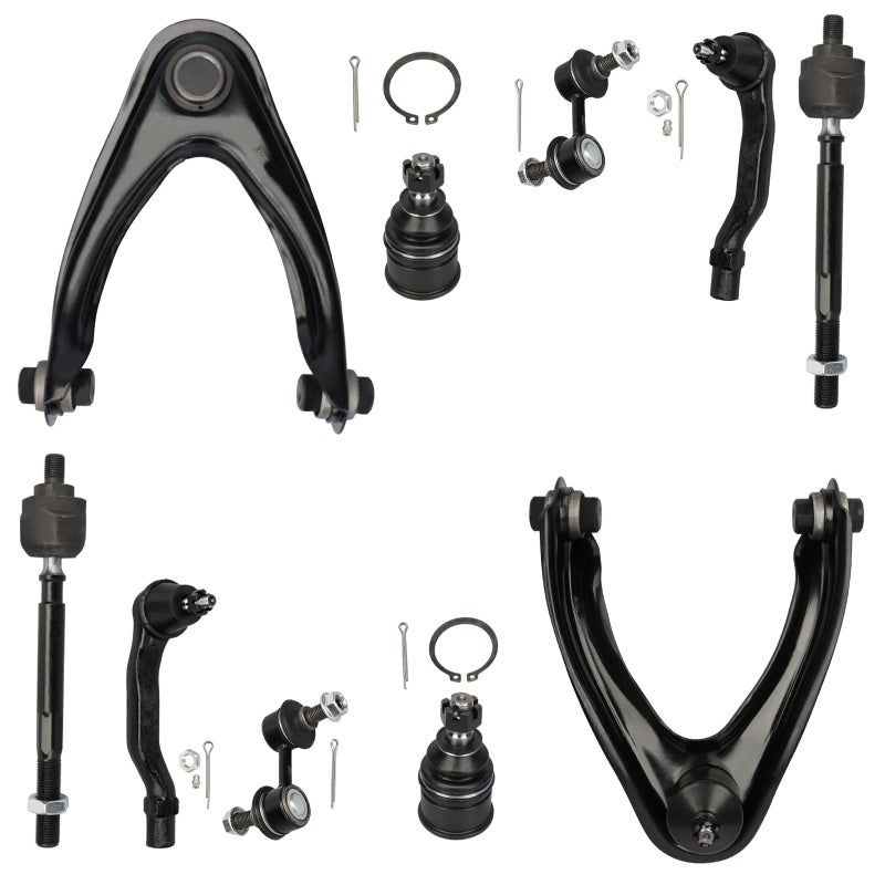 10pc Front Upper Control Arms Kit fits for Honda CRV 1997 1998 1999 2000 2001 wLower Ball Joints Tie Rod Ends Sway Bar End Links