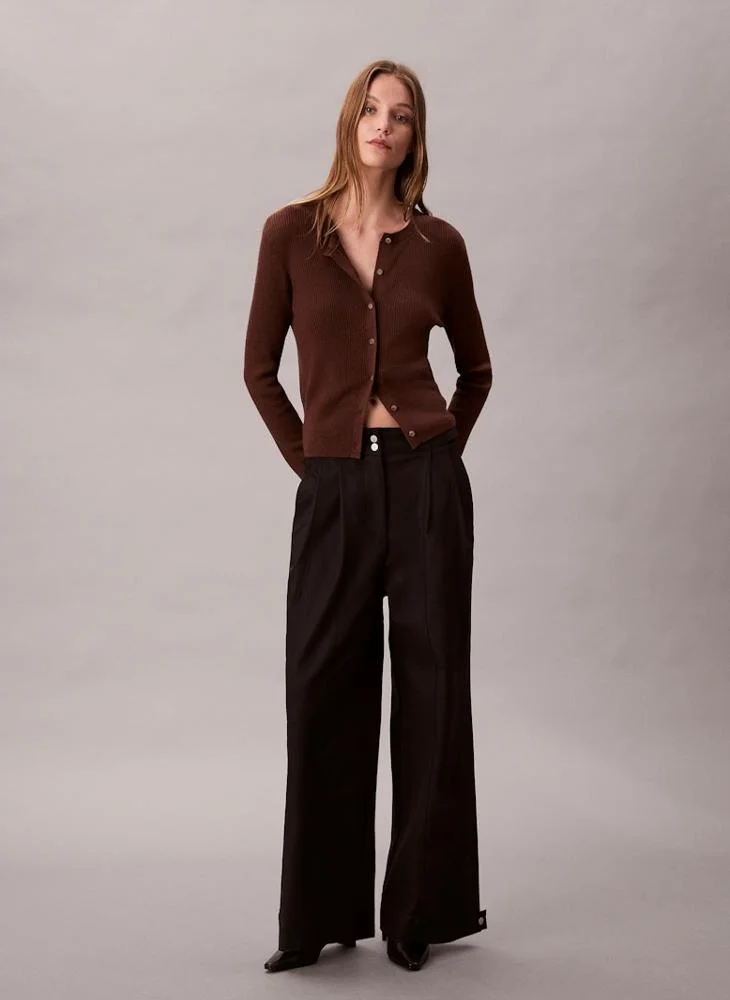 CALVIN KLEIN Essential Adjustable Wide Leg Chinos