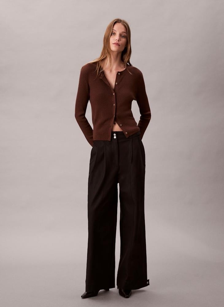 CALVIN KLEIN Essential Adjustable Wide Leg Chinos - Image 1