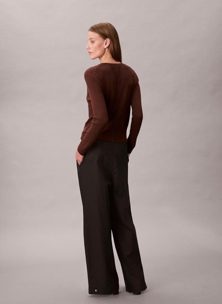 CALVIN KLEIN Essential Adjustable Wide Leg Chinos - Image 2