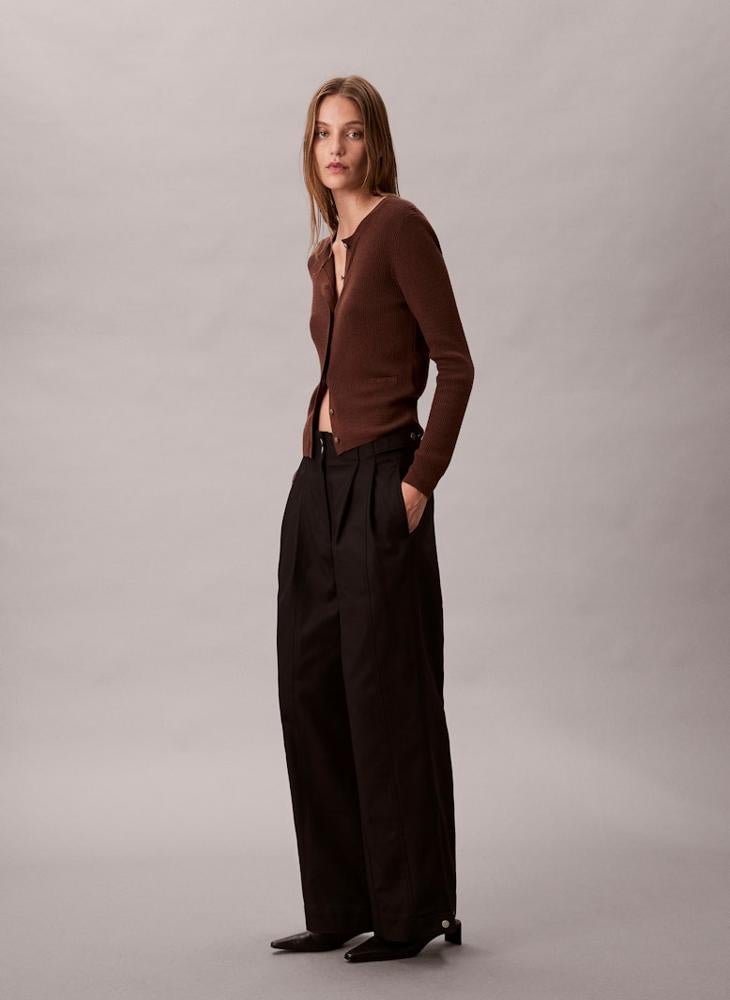 CALVIN KLEIN Essential Adjustable Wide Leg Chinos - Image 5
