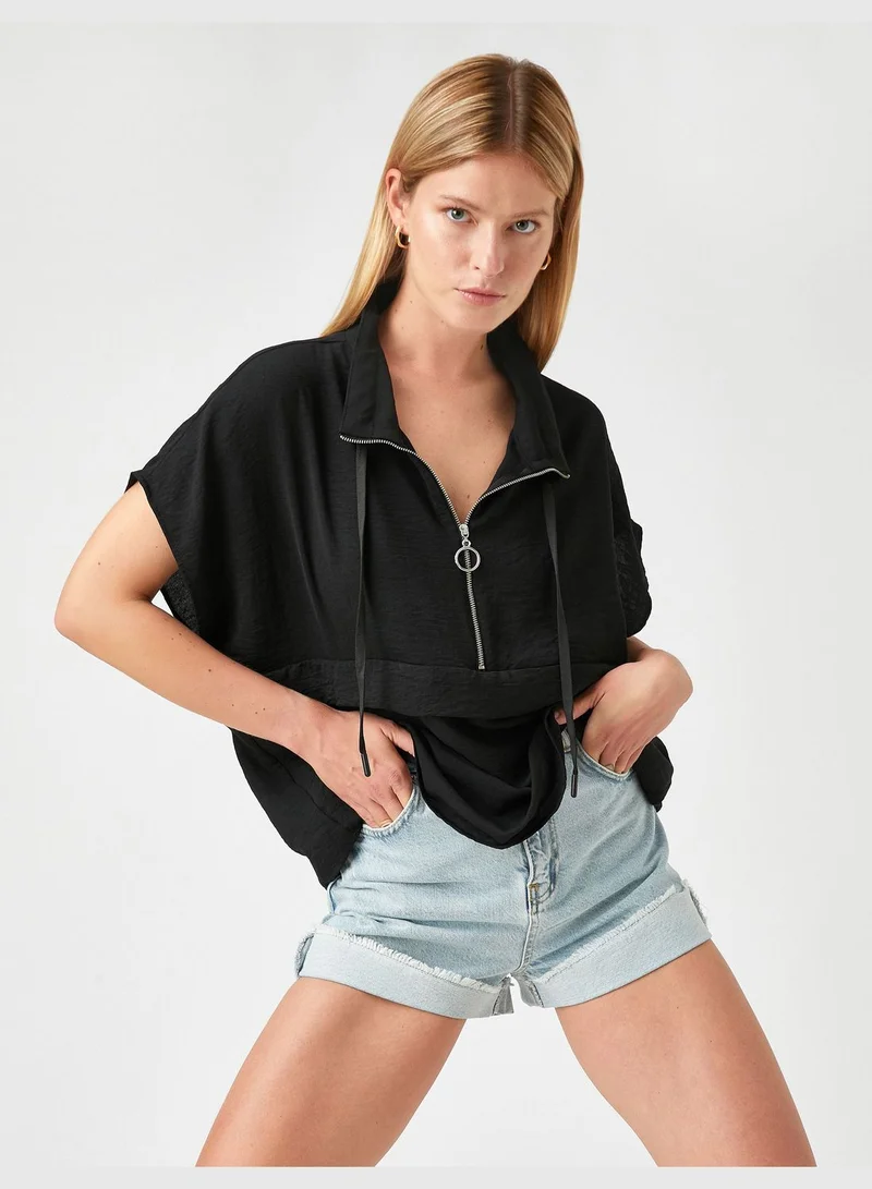 KOTON Zipper Neck Blouse