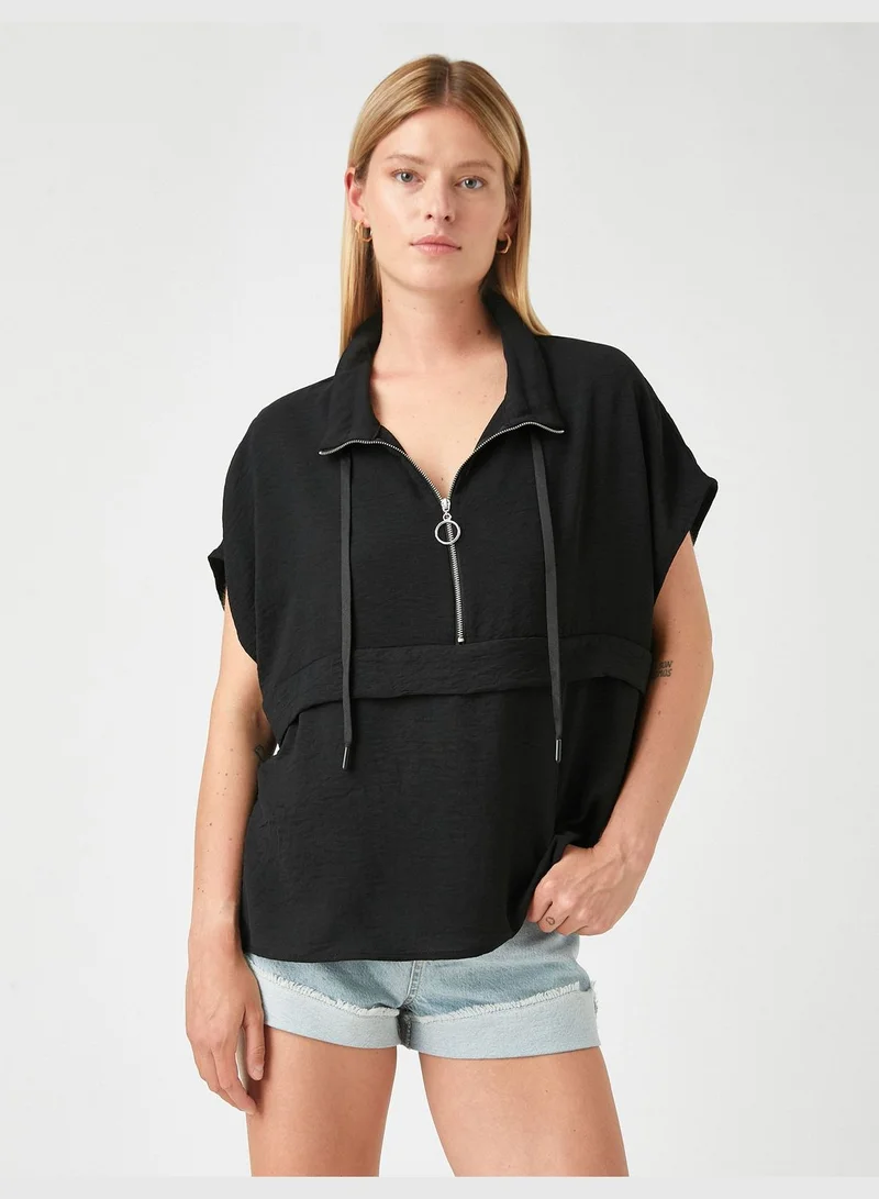 KOTON Zipper Neck Blouse