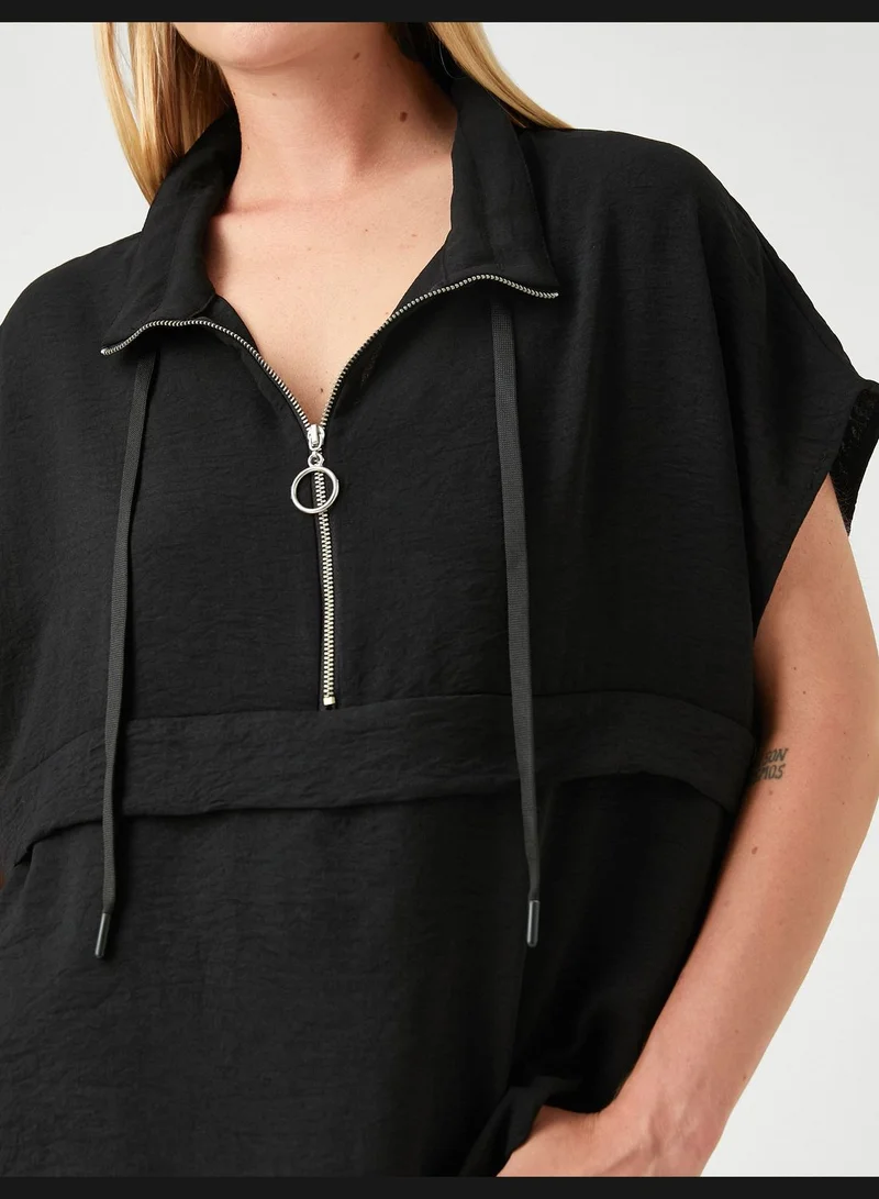 KOTON Zipper Neck Blouse