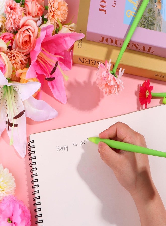 CoscosX 28 Pcs Flower Pens Artificial Daisy Rose Lily Carnation Flower Pens Back to School Pen Wedding Floral Pen for Women Mother's Day Girlfriend Wife Office Birthday Fitst Day Classroom Reward - Image 5