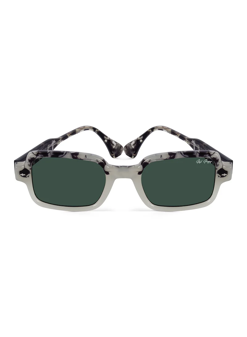 Woggles Red Pappy Crescendo Green Rectangle Sunglasses