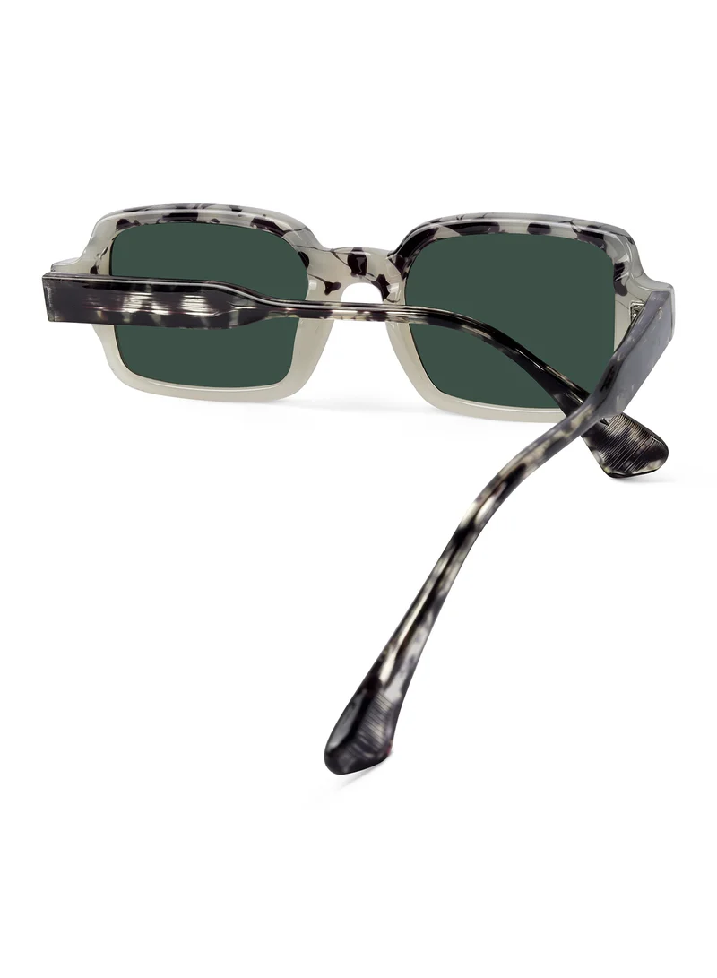 Woggles Red Pappy Crescendo Green Rectangle Sunglasses