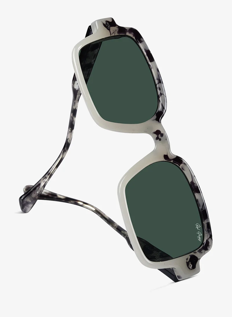 Woggles  Red Pappy Crescendo Green Rectangle Sunglasses  | Best Price UAE
