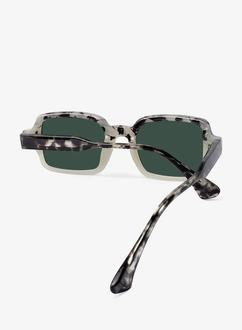 Woggles Red Pappy Crescendo Green Rectangle Sunglasses