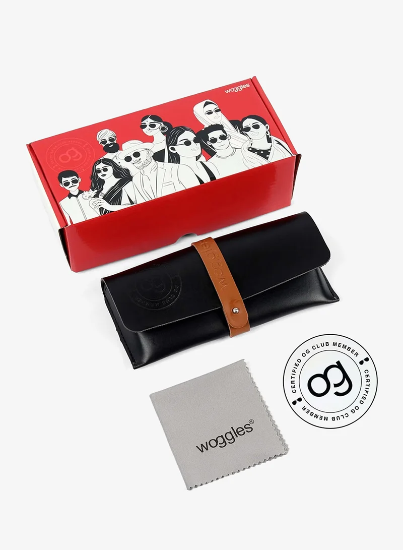 Woggles  Red Pappy Crescendo Green Rectangle Sunglasses  | Best Price UAE