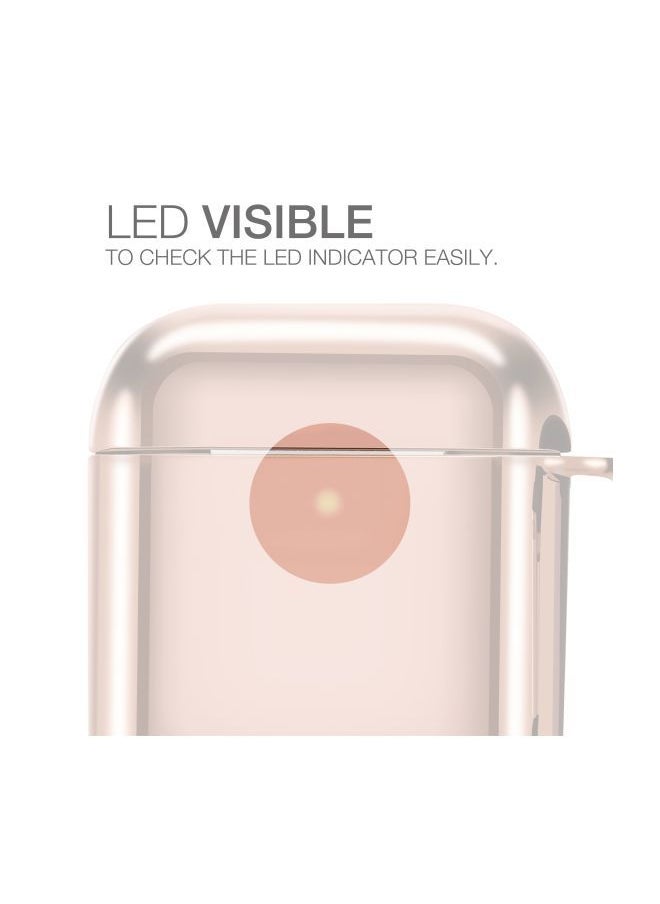 NIBEMINENT - AirPods Case 2nd Gen/1st Gen Supremecase Solid Shell Skin Electroplated Cover with Carabiner Copper - Image 1