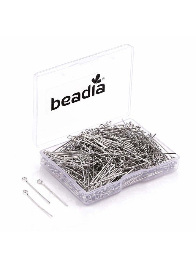BEADIA Open Eye Pins Silver/Gold/Platinum Head Pins for DIY Jewelry Making 20mm/30mm/40mm 30mm platinum - Image 1