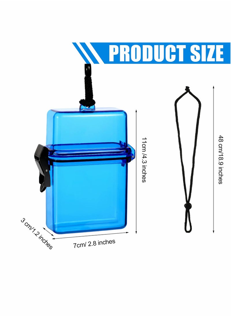 KASTWAVE - Waterproof ID Card Badge Holder Floating Sports Case Locker Vertical Badge Holders with Hanging Ring and Rope 5 Pieces - Image 1
