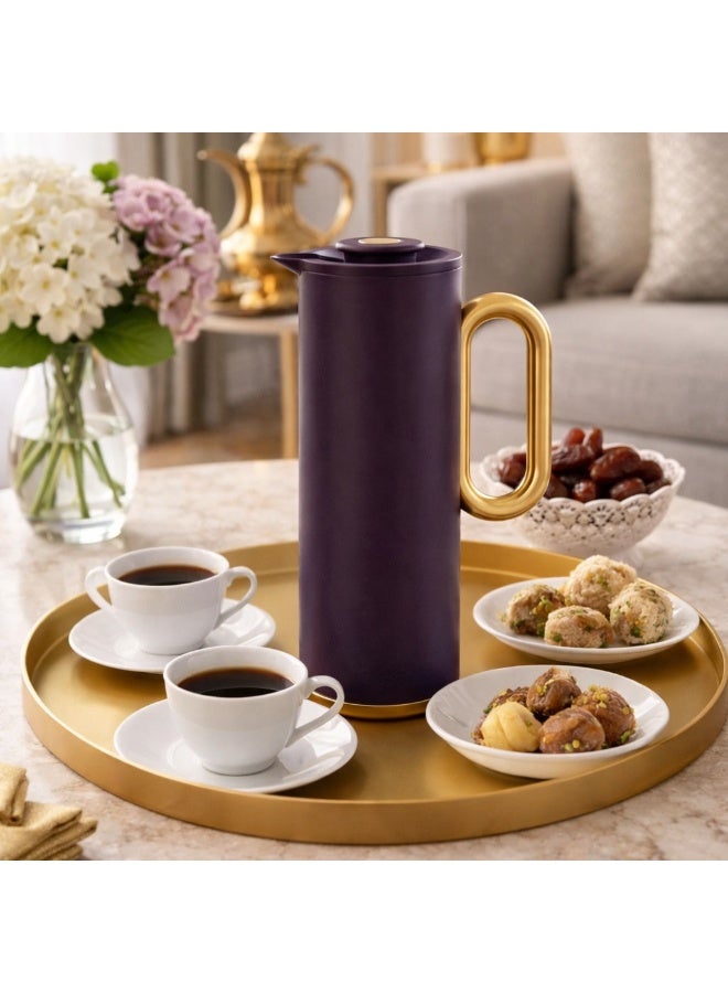 Host Thermos – High-Quality Plastic Exterior with Glass Interior, 1L Capacity – purple - Image 3