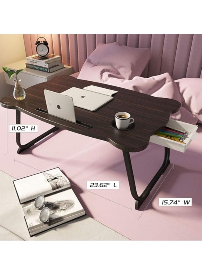Green Tiger Bed Laptop Table Foldable Study Table Adjustable Floor Desk (Black) - Image 3