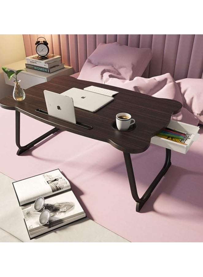 Green Tiger Bed Laptop Table Foldable Study Table Adjustable Floor Desk (Black) - Image 4