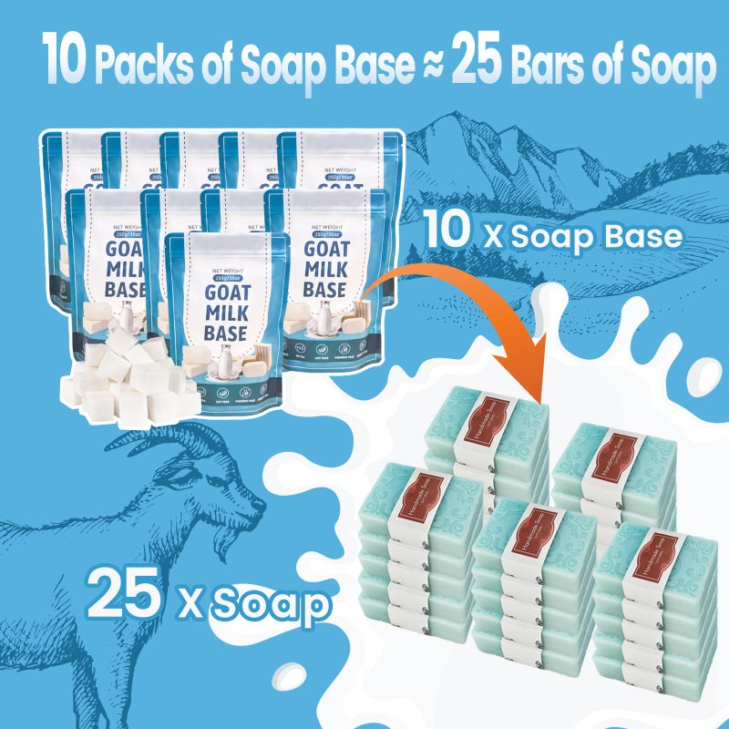 PIUH Deluxe Goat Milk Soap Making Kit for Adults, DIY Natural Soap Making Supplies Kit Included Soap Melting Pot, Goat Milk Soap Base, Dyes, Essential Oils and Supplies for Making Soaps Gift - Image 3