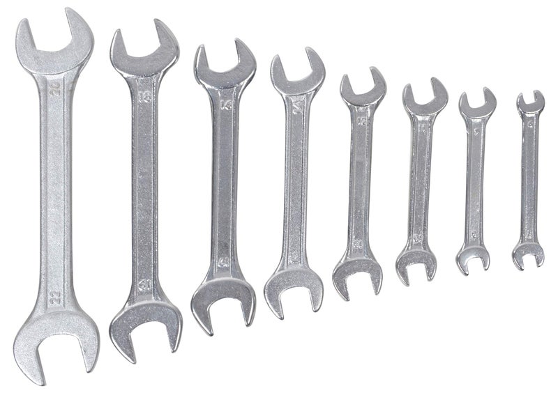 GLOBUS 1472 STEEL HAND TOOL SET/3 PCS (ALLEN KEY SET/9 PCS, DOUBLE OPEN END SPANNER SET/8 PCS IN RAKE CHROME MATT FINISH AND COMBINATION PLIER 8") - Image 4