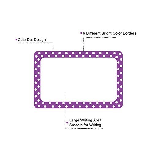 Cualfec 300 Cute Dot Name Tag Stickers Colorful Border Name Labels for School, Office, Home Can Be Used on Clothes, Storage Boxes, Packages - Updated Stronger Stickiness - Image 4
