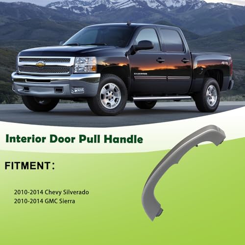 omoZone Interior Door Pull Handle Armrest Inside Grab Handle Front Right Passenger Side Titanium Compatible with 2010-2014 Chevrolet Chevy Silverado GMC Sierra Replaces 25932421 - Image 3