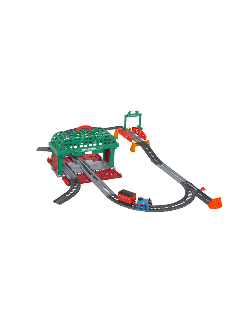 THOMAS & FRIENDS Thomas & Friends Knapford Station Train Set track with 2 in 1 playset and storage case for preschoolers 3 and older  - Image 1