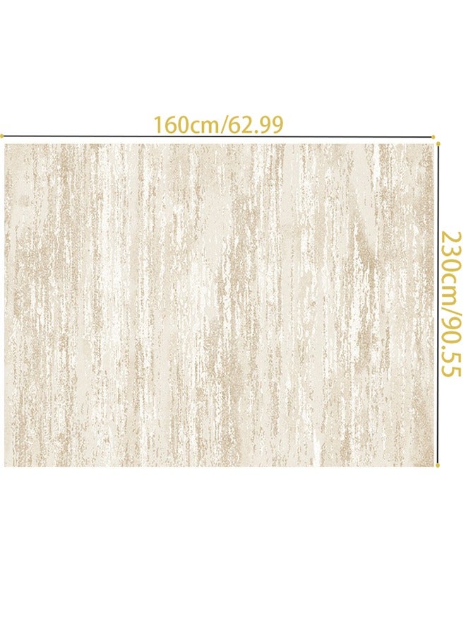 Area Rug Living Room Rugs Abstract Modern Soft Non Slip Carpet Indoor Thin Low Pile Carpets for Bedroom Under Dining Table Home Office Farmhouse Decor Beige (C-160x230cm) - Image 4