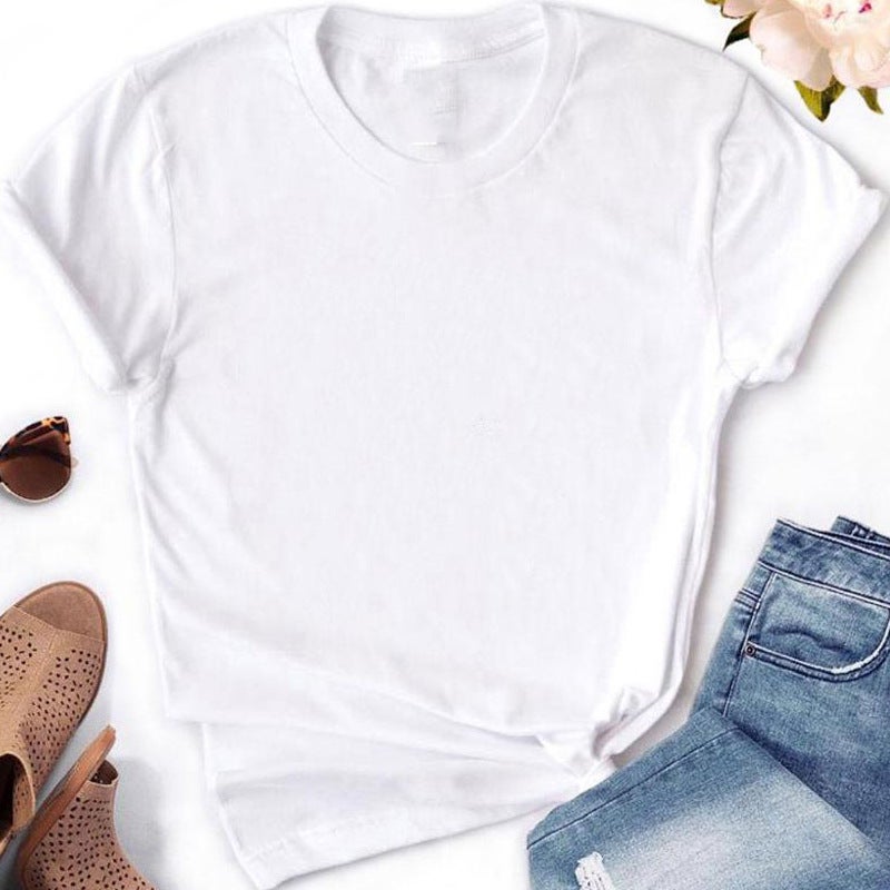 round neck casual short-sleeved T-shirt women's top custom T-shirt one-piece delivery - Image 5