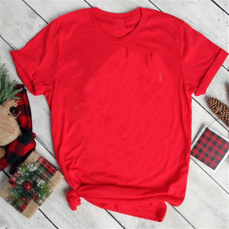 round neck casual short-sleeved T-shirt women's top custom T-shirt one-piece delivery - Image 1