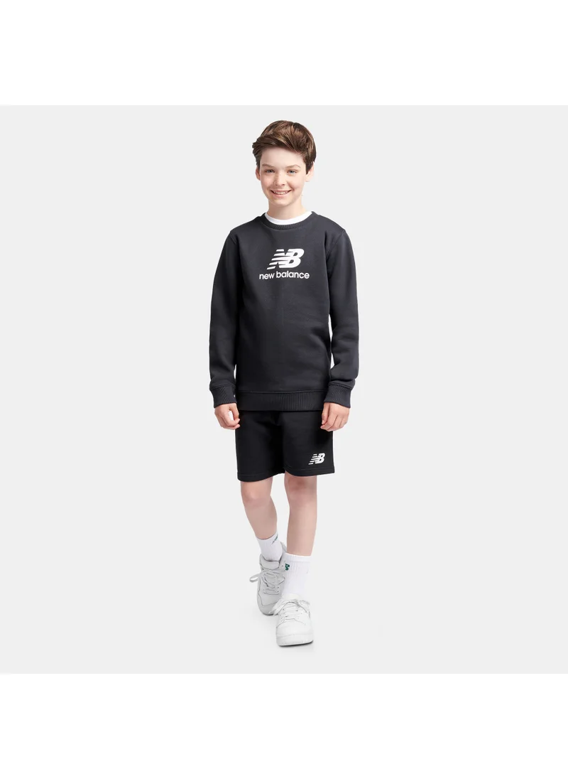 New Balance Kids' French Terry Stacked Logo Shorts