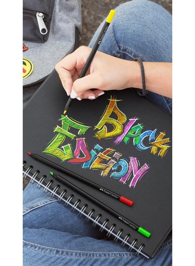 FABER-CASTELL Faber-Castell Black Edition Colored Pencils - 24 Count, Black Wood and Super Soft Core Lead, Coloring Pencils for Adult Coloring Books, Art Colored Pencils  - Image 2
